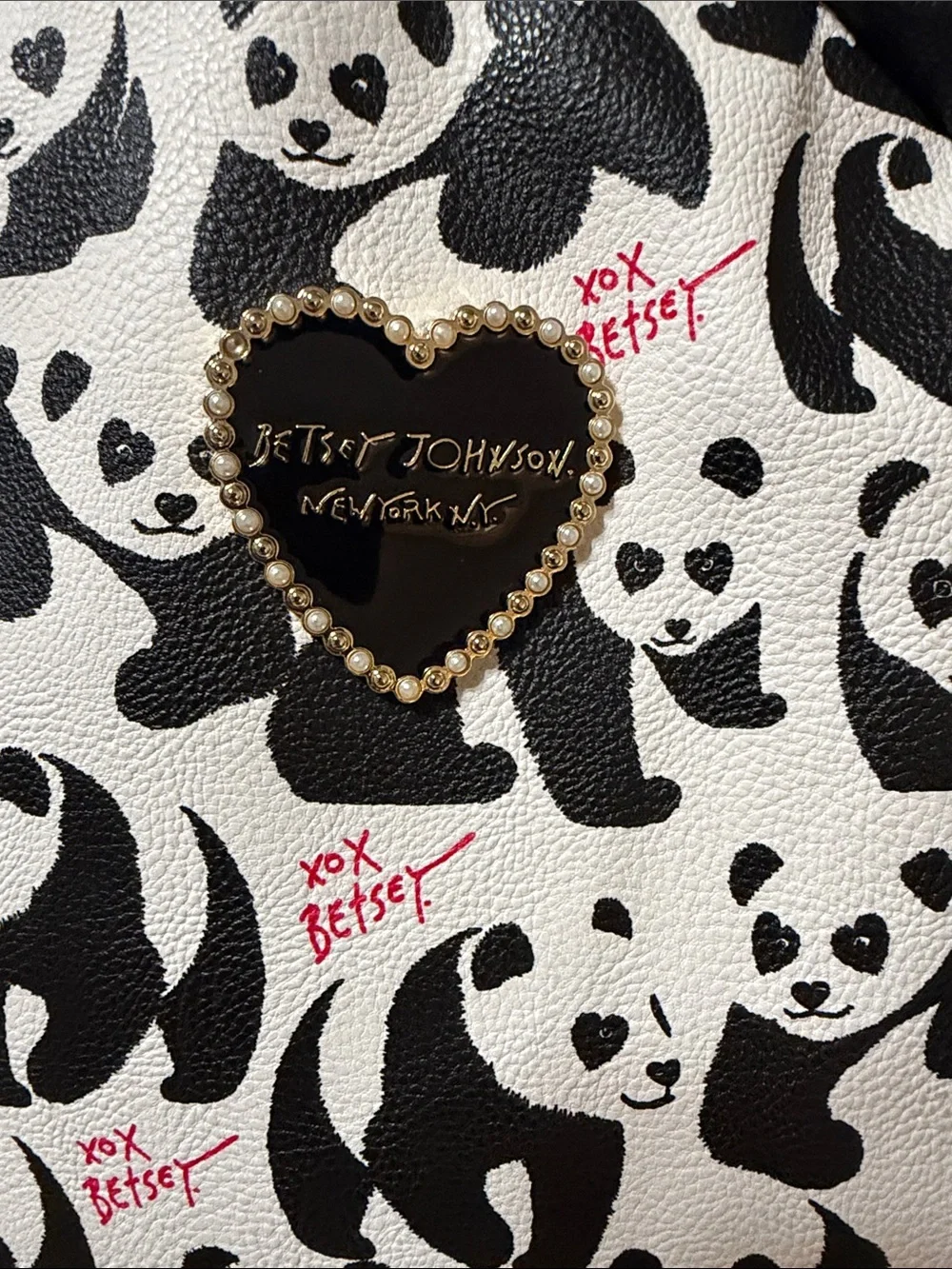 Betsey Johnson Oversized Panda Floral Backpack what is what floral lining